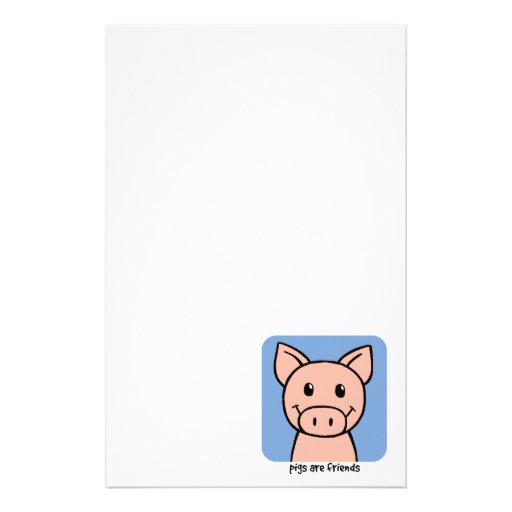 Pigs Are Friends Stationery