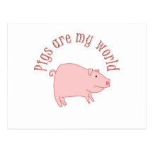 Pigs are my World Postcards