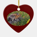 pika and wildflowers ornaments