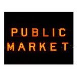 Pike Place Market at night Postcard