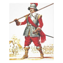 Pikeman, Hepburn's Company 1633 Letterhead Design