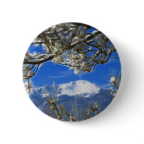 Pikes Peak Winter Snow Covered Fractal Art Pin