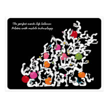 Pilates + handheld technology postcard, black