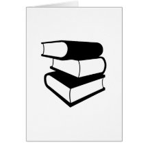 Pile de livres noirs carte de vœux