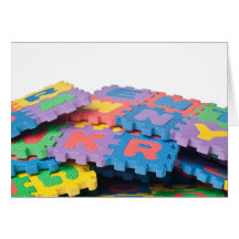 Pile of alphabet blocks cards