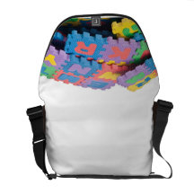 Pile of alphabet blocks commuter bags