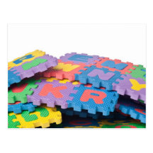 Pile of alphabet blocks postcard
