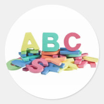 Pile of alphabet blocks stickers