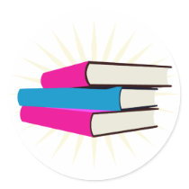Pile of Books Round Stickers