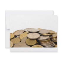 Pile of coins custom announcements