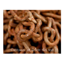 Pile of Rusty Chains; Customizable Post Card