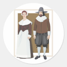Pilgrim Couple Sticker