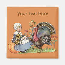 Pilgrim Girl - Customize Fridge Magnet