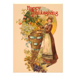 Pilgrim Girl with Victorian Style Personalized Announcement