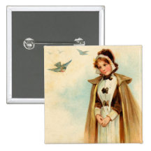 Pilgrim Woman Square Button