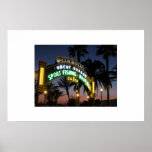 Pilier de Santa Monica à l'affiche de coucher du s