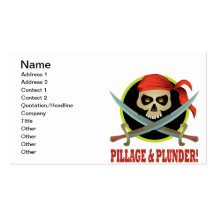 Pillage And Plunder Business Card Templates