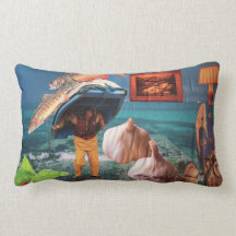 Pillow (lumbar) with artwork of collage