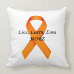 pillow orange support ms sclerosis love awareness pillows