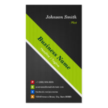 Pilot - Premium Black and Green Business Cards