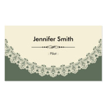 Pilot - Retro Chic Lace Business Card Templates