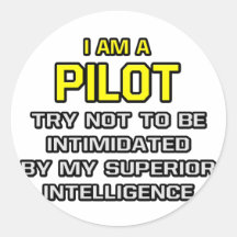 Pilot...Superior Intelligence Round Stickers