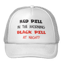 Pilule rouge de noir de pilule casquettes