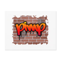 pimp graffiti  design post card