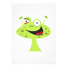 Pimple Face Alien Personalized Invites