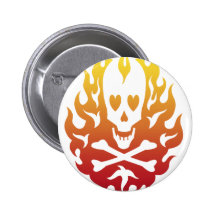 Pin flamboyant de crâne de coeur badge avec épingle