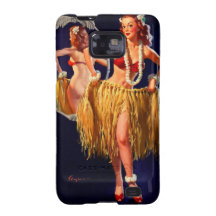 Pin hawaïen de danse polynésienne vintage de Gil E Coque Pour Galaxy S2 De Samsung