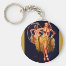 Pin hawaïen de danse polynésienne vintage de Gil E Porte-clef