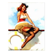 Pin nautique de marin vintage de Gil Elvgren vers  Cartes Postales