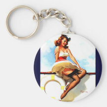 Pin nautique de marin vintage de Gil Elvgren vers  Porte-clef