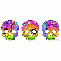 Pin, Ornament, Photo sculpture - POP ART SKULLS