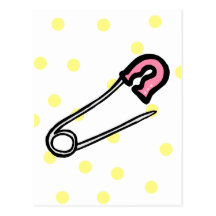 Pin rose de couche-culotte carte postale