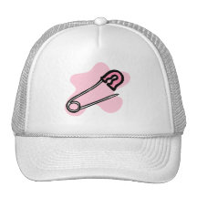Pin rose de couche-culotte casquettes