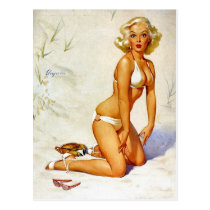 Pin- sur la plage cartes postales