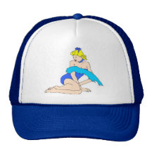 pin up bleu casquettes