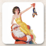 Pin-Up Christmas Cork Coaster