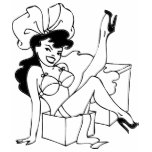 Pin Up Girl Black Hair T Shirt