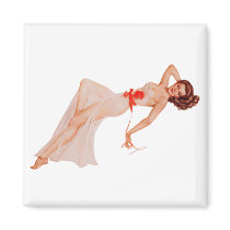 Pin Up Girl Fridge Magnet