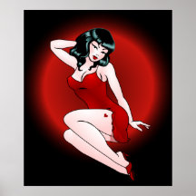 Pin Up Girl Poster Retro 50s Pinup Art Poster