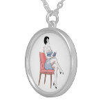 Pin Up Girl Reading, Women's Necklace