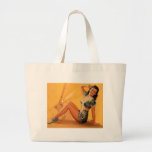 pin up girl toooo canvas bag