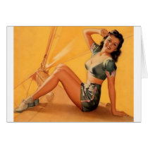 pin up girl toooo greeting card
