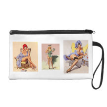 Pin up wristlet clutch