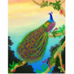 Pin vert exotique de paon découpages en acrylique