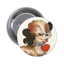 Pin vintage de Valentine de l'enfant de chiot Badge
