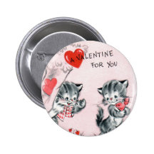 Pin vintage de Valentine du chaton de l'enfant Pin's